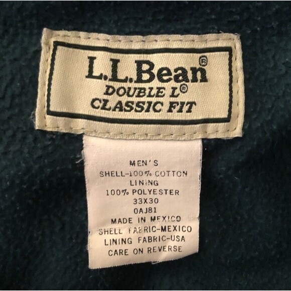 LL Bean Flannel Lined Jeans Mens 33x30 VTG Blue Denim Classic Fit  Straight Leg - Picture 4 of 13